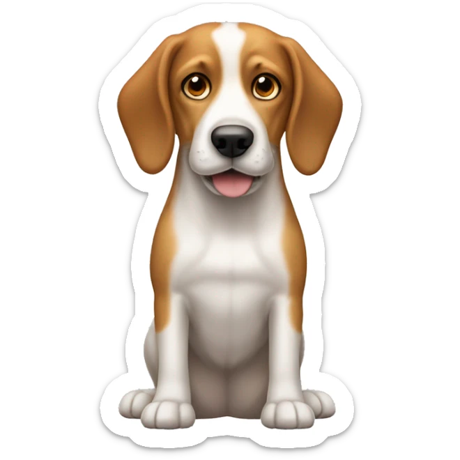 Perro con orejas de Beagle, Toño de pelo miel, ojos café, barbas blancas. Mirando el horizonte  sticker