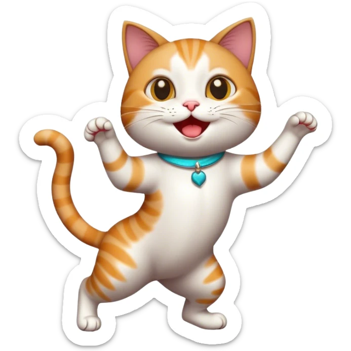 Cat dancing sticker