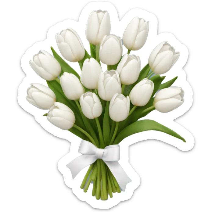 white tulip bouquet  sticker