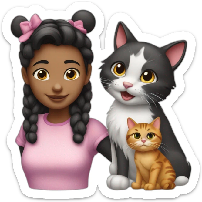 Minnie with a cat sticker
