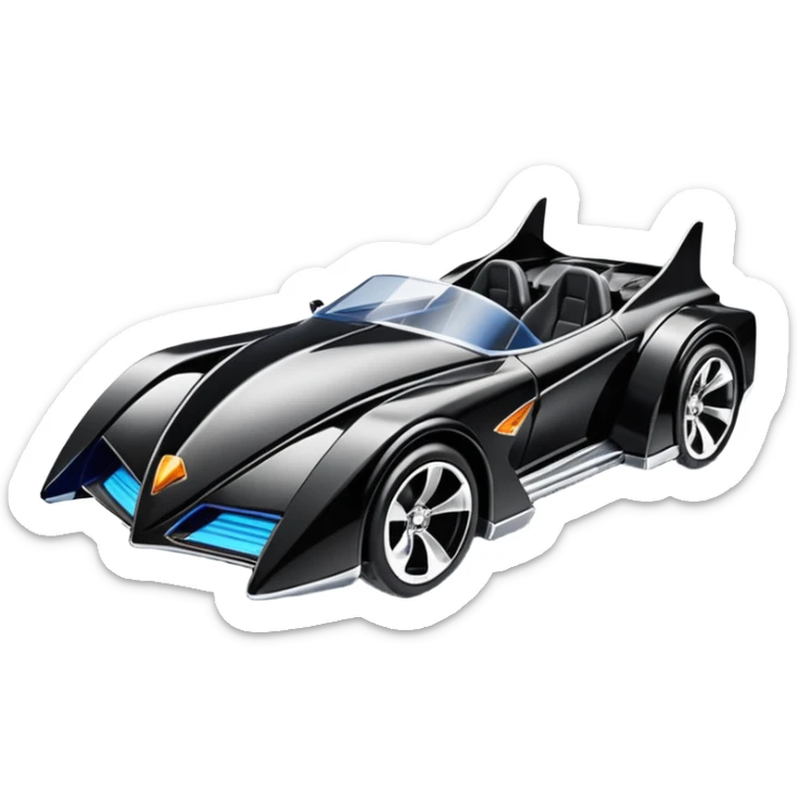 Hot wheels comical Cat Woman’s stealth burglar sporty futuristic pursuit mobile two seater car (reclined seating position) sticker