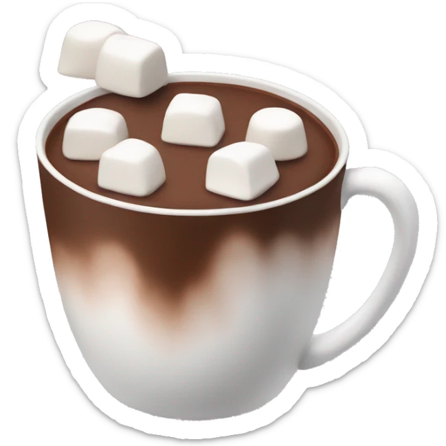 Hot chocolate with marshmallows  sticker