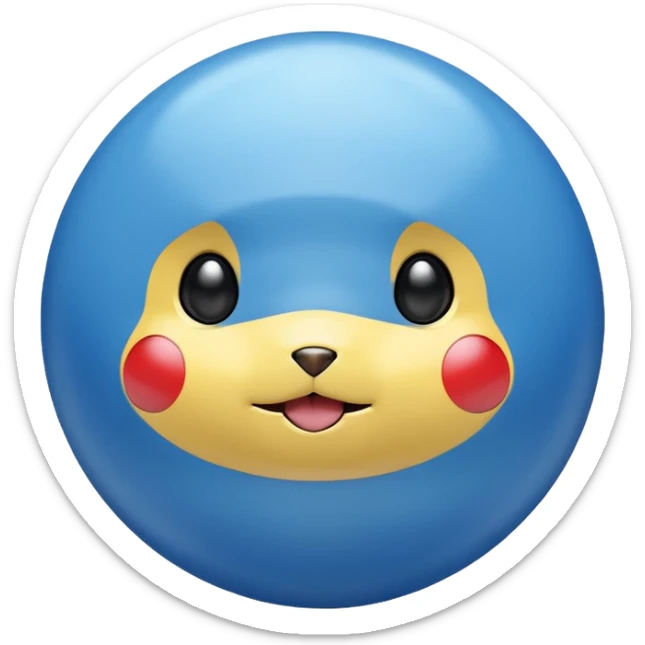 A blue Pokéball with highlights, anime Pikachu style, emoji style, variation 7 sticker