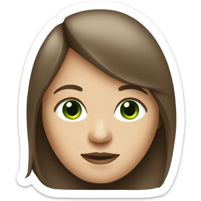 psychologist white woman with long brown hair and green eyes sticker