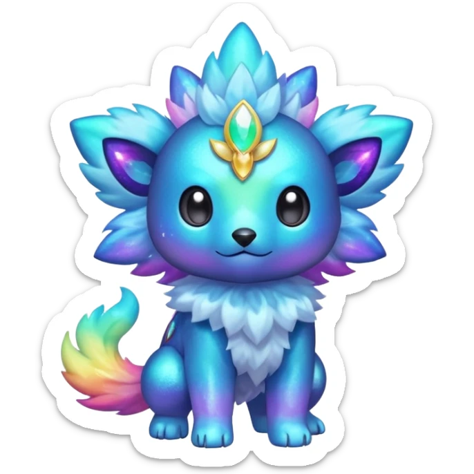 Cute shiny nebulae animal hybrid Fakemon full body sticker