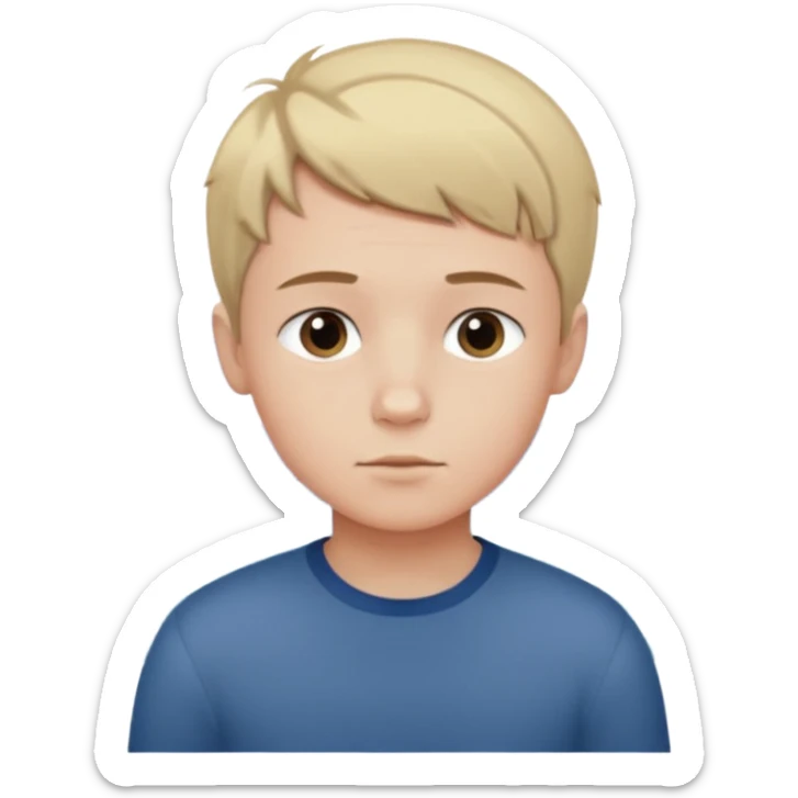 An Emoji of boy with short hair, who can be described by three words: perfectionist, air, ocean sticker