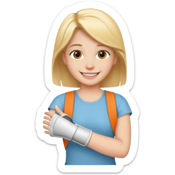 Ich fühle mich fröhlich, weil ich taglich positive Lust habe. Außerdem habe ich gestren Unfall gemacht. Uhhh aber … ich bin stark 💪🏼🦿🦾 sticker