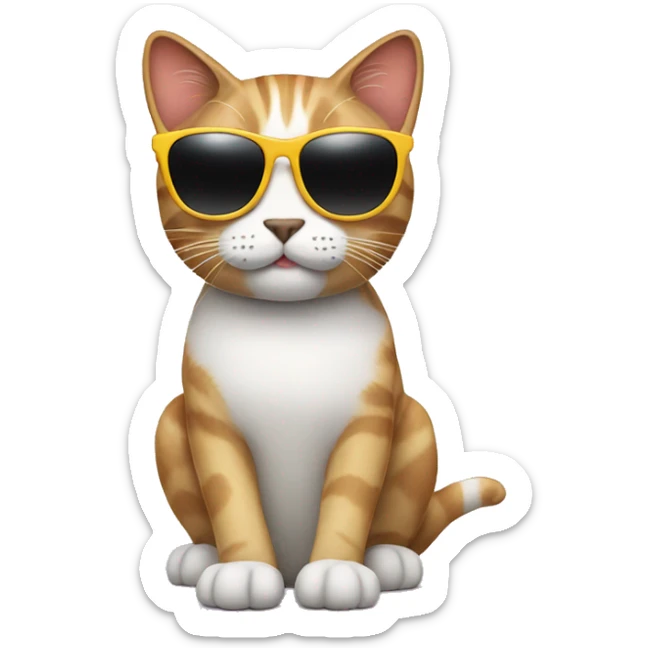 Cat with sunglasses sticker