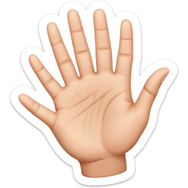 Fingering hand emoji of the palm side of the hand with the first and fourth finger are folded down, second and third finger are extended together touching each other  sticker