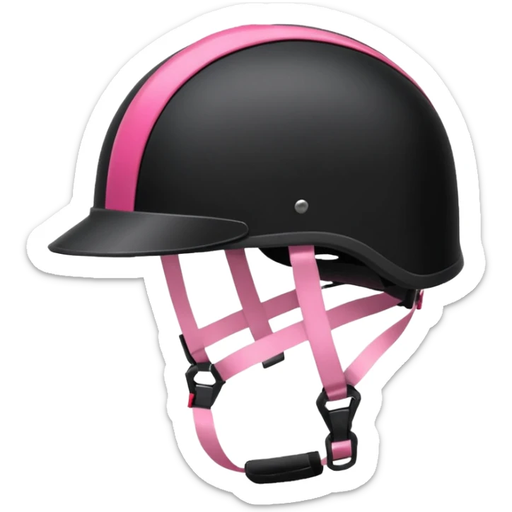 Rider helmet black matte at the back theres ribbon attached for female rider sticker