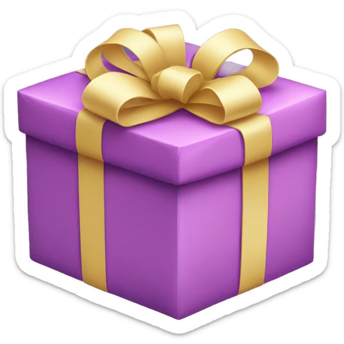 A wrapped gift box with a big ribbon bow sticker