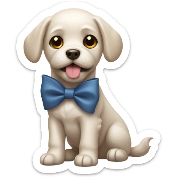 Dog with a bow sticker