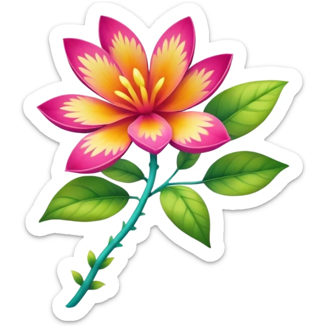Colorful Floral Fakémon-Pokémon-creature sticker