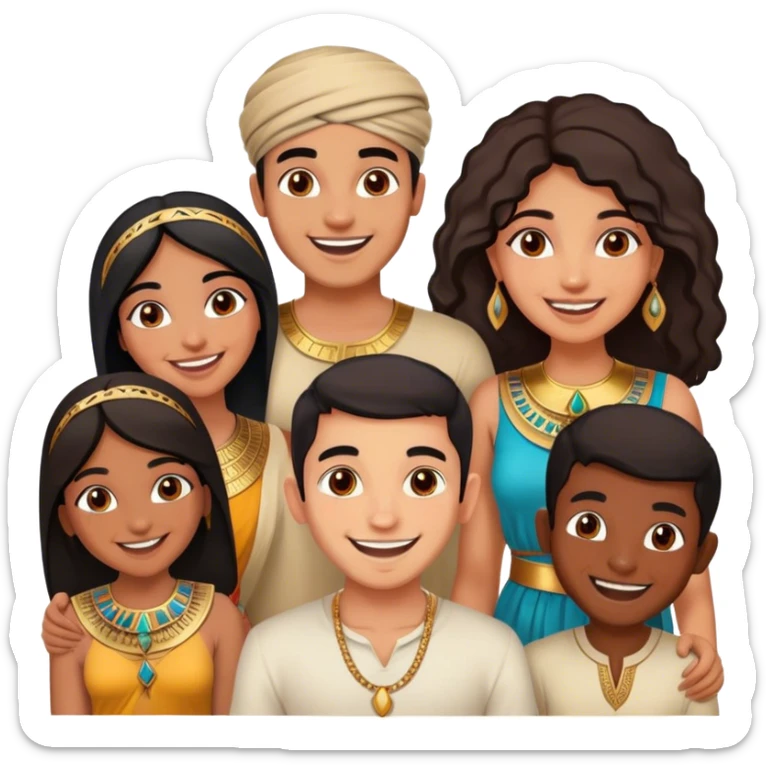 5 best friends, 1 Egyptian man, 1 indian girl 1 persian girl 1 moroccan boy 1 black boy sticker