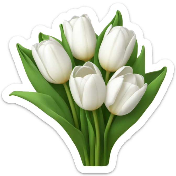 white tulip bouquet  sticker