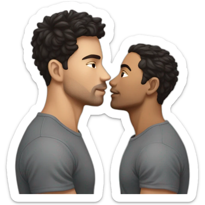 Sexy-fit-Latino-male-and-caucasian-male-interracial-kissing sticker