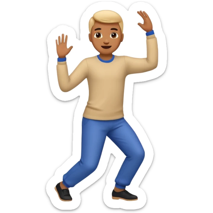 create a person emoji of Barcushake is the superpower name The mover & shaker who stays organised more fun and dancing more coloful male sticker