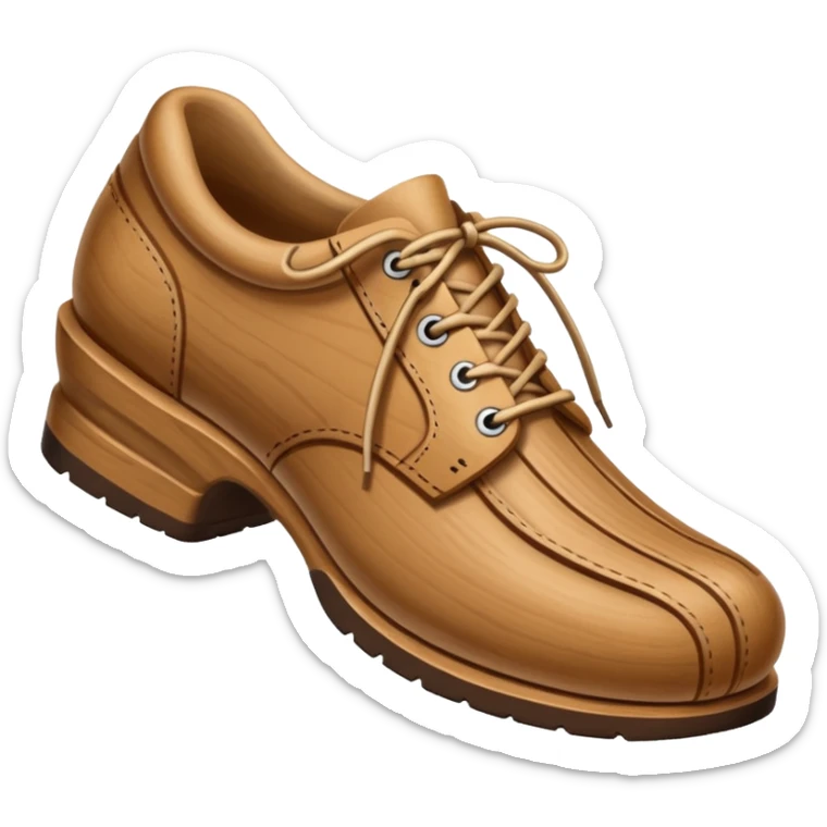 Un zapato de madera estilo Polonia . El zapato está tallado a mano. Pero de madera   sticker