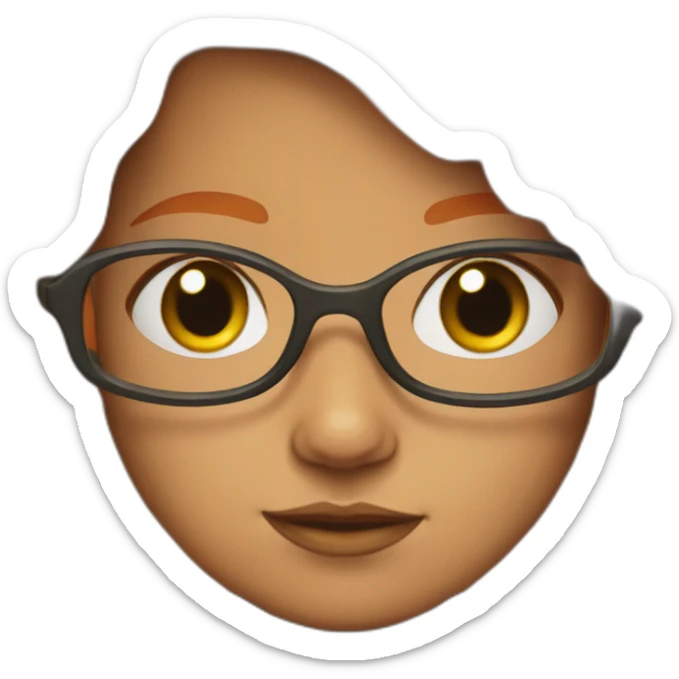 Girl with court orange hair and gree eyes and glasses sticker