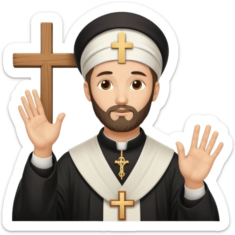 Orthodox Christian priest making the sign of the cross with the movement outlined sticker