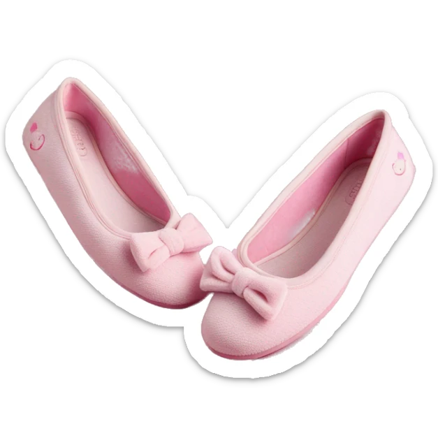 Chaussons ballerines isotoner avec noeud pour femme en tissu  sticker