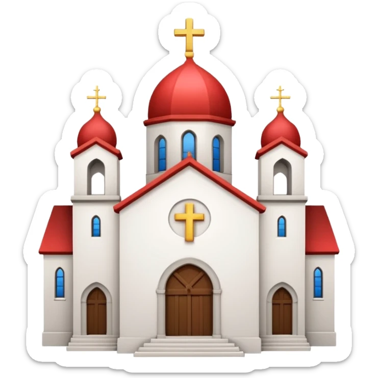 generar emoji de la oblea blanca de la iglesia que es redonda con un cruz en medio  sticker