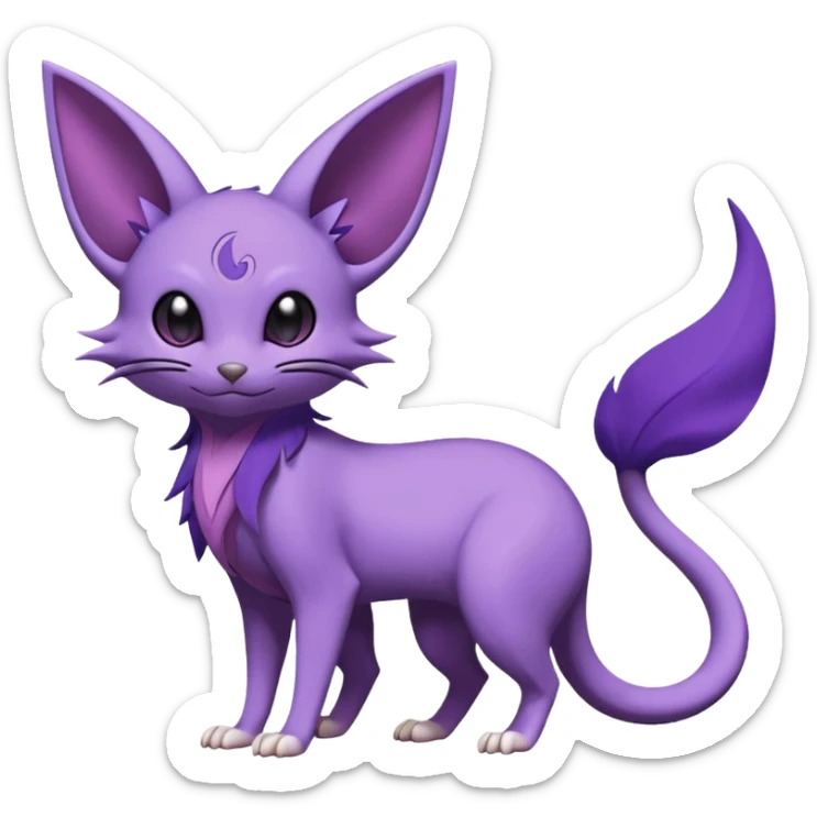 Rattata-Noibat-Espeon-Purrloin-Fakemon-hybrid-creature (full body) sticker