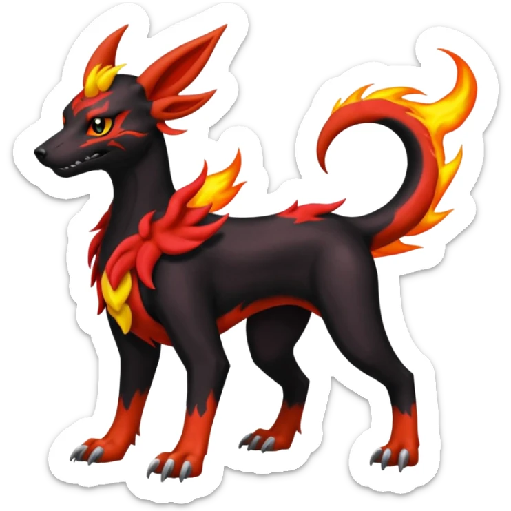 
Canine-Houndoom-Salandit-Noibat-Flareon-Fakémon-Digimon-fusion (full body) sticker