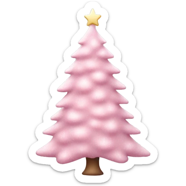 pastel pink christmas tree sticker