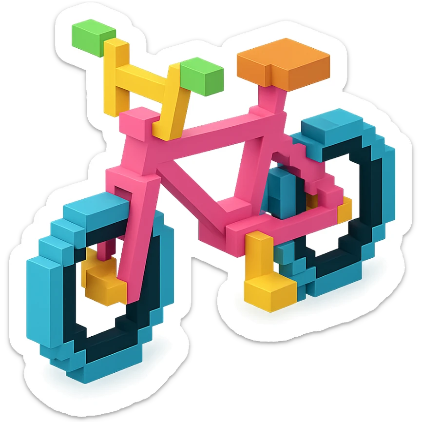 розовый велосипед BMX, no background sticker