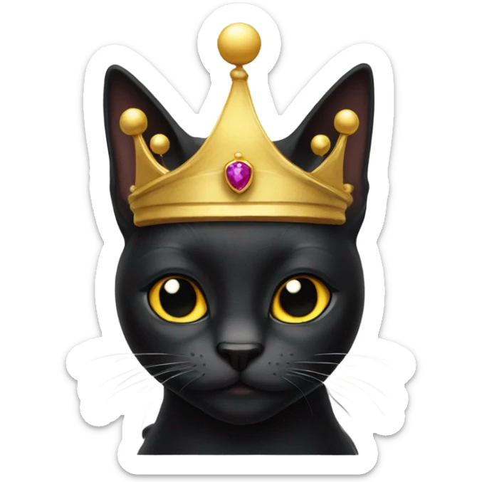 Black Cat in a crown sticker