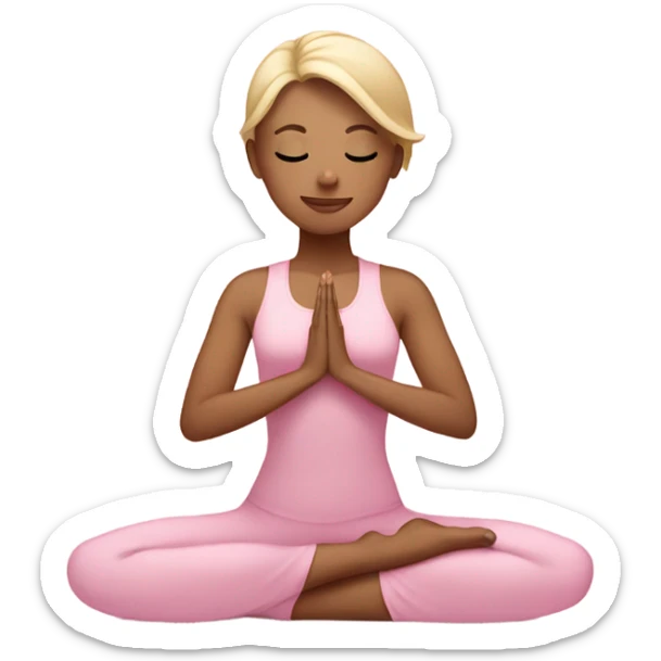 blonde yoga girl light pink clothes n sticker