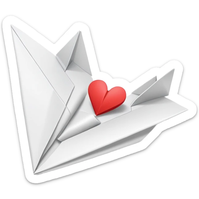 Paper airplane with heart for 'Story of My Life' by One Direction sticker