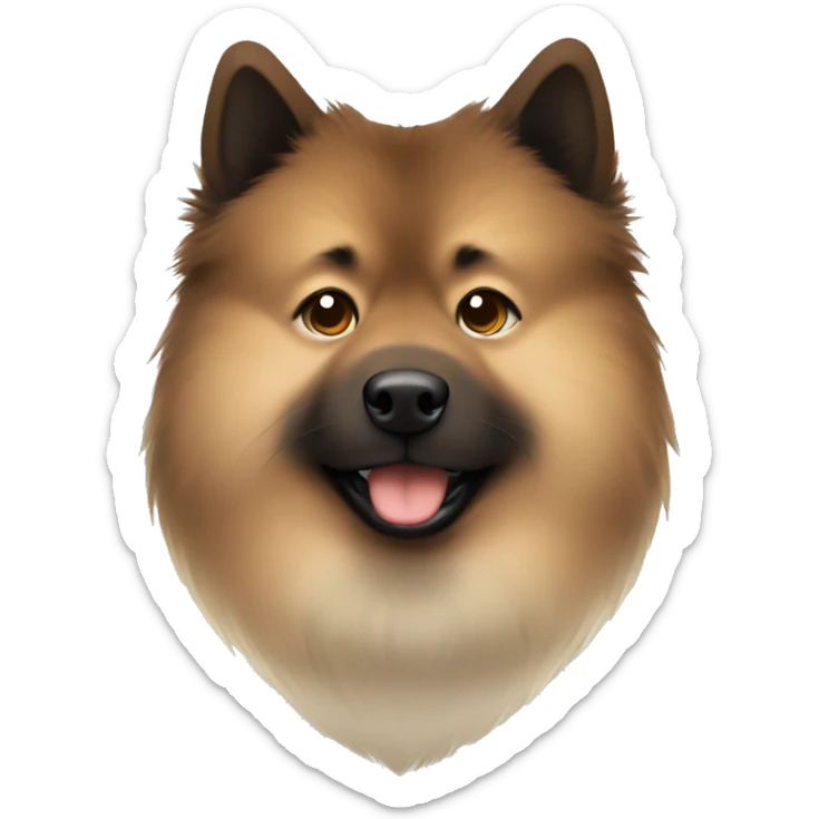 Eurasier Brown and light brown standing up his nose and face is dark brown spotted.  sticker