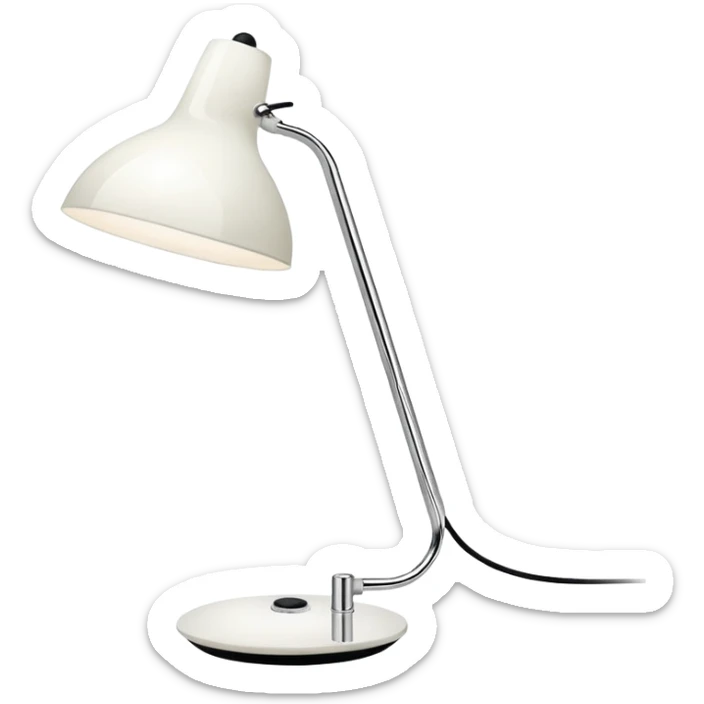 Lamp Poul Henningsen for Louis Poulsen PH 2/1 table lamp in white and chrome sticker
