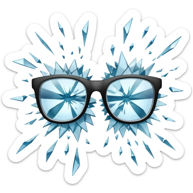 Les verres se brisent, le banquet s’éteint » → 🥂💥 Verres brisés (deux verres explosant en éclats)Les verres se brisent, le banquet s’éteint » → 🥂💥 Verres brisés (deux verres explosant en éclats) sticker