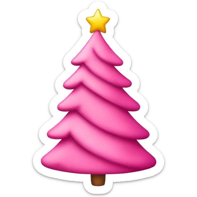 pink christmas tree sticker