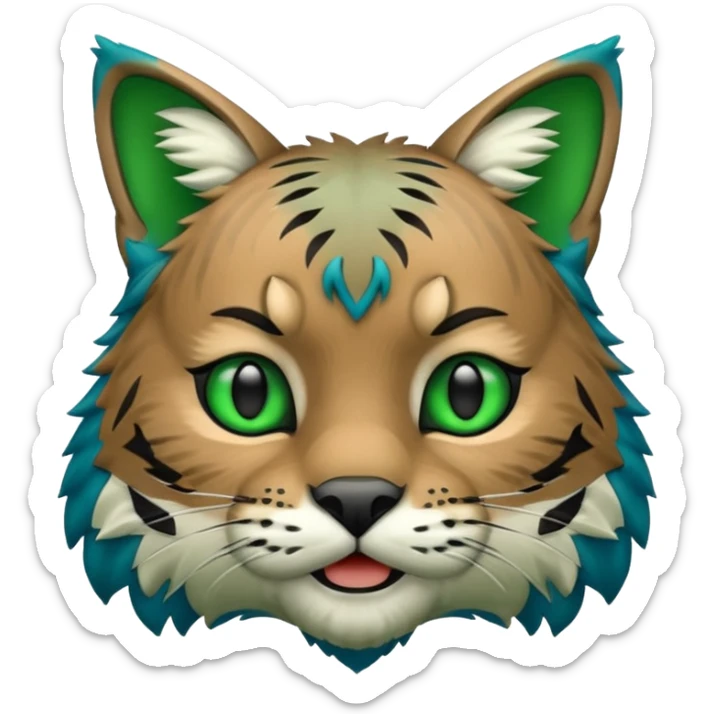 Georgia College and State University Bobcat green and blue mascot emoji copy and paste sticker