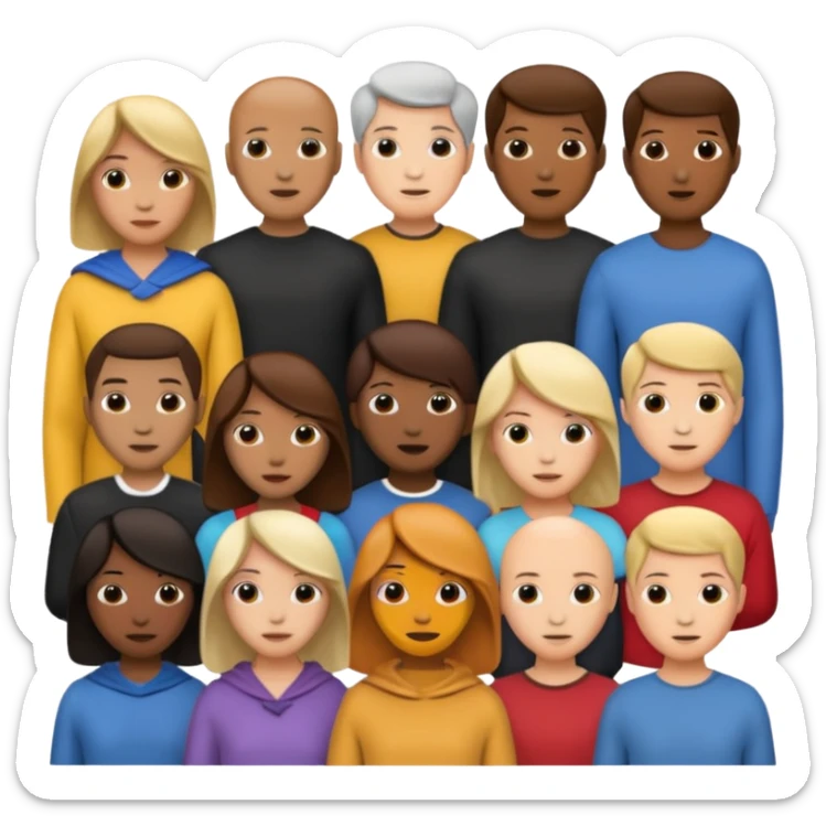 create an emoji for a group of actors with no face, just there heads. like in the ios emoji. a crowd sticker