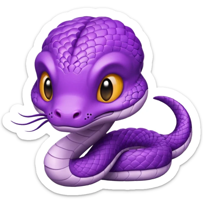  i want a animated emoji with the text "'Lil Viper sorry" for a little purple cute viper sticker
