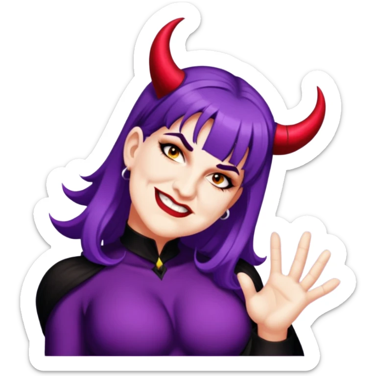 In a devil costume  sticker