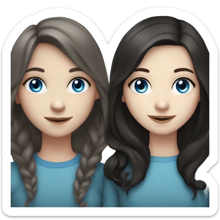 A girl with blue eyes, pale skin and dark hair is smiling A girl with blue eyes, pale skin and dark hair is smiling sticker