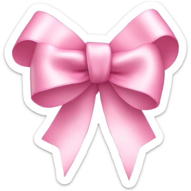 light pink ribbon bow sticker