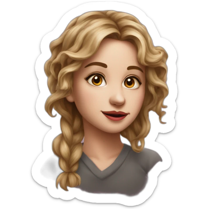 portrait fille artiste peintre, pinceaux, tubes de peinture avec un air perdu sticker