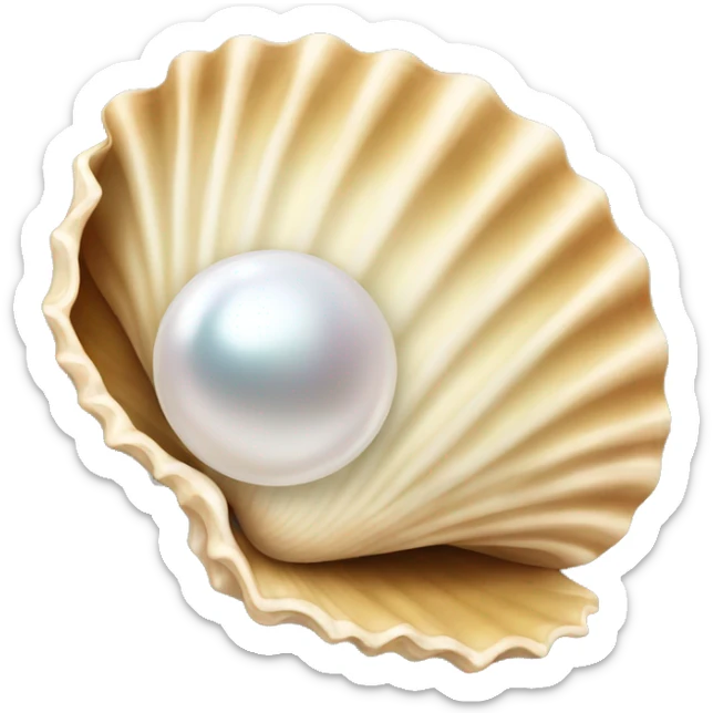 Seashell with pearl inside sticker
