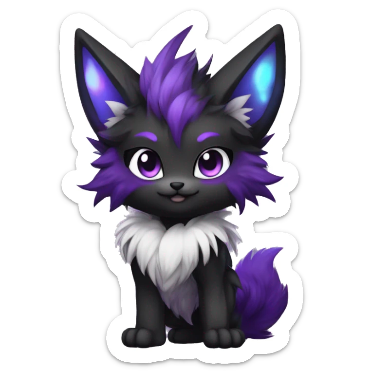 Anthro-Edgy-Cool-Black-Purple-Contrast-Colors-Fantasy-Fur-Sona-Chibi-Shiny-Fakémon-Hybrid full body sticker