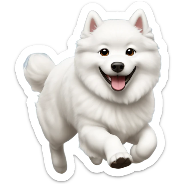 Samoyed running sticker