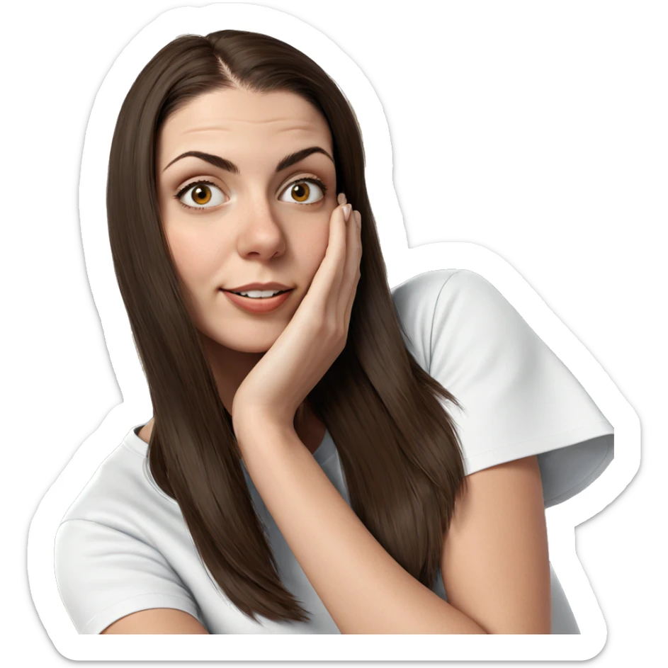 girl with brown hair closeup sticker