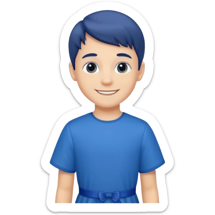 blue dress boy sticker