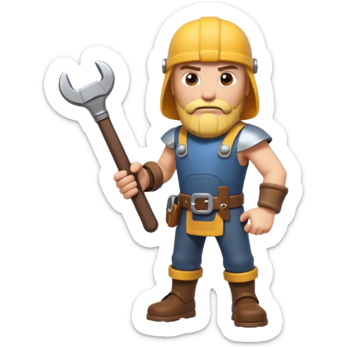 A Mechanic Wrench In A Clash Of Clans and medival Aesthetic sticker